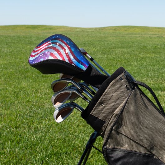 Abstracte Amerikaanse vlag Golfheadcover (Insitu)