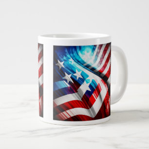 Abstracte Amerikaanse vlag Jumbo-Mok Extra Grote Beker