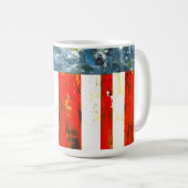 Abstracte Amerikaanse vlag Koffiemok (Voorkant rechts)