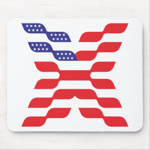 Abstracte Amerikaanse vlag letter X Muismat