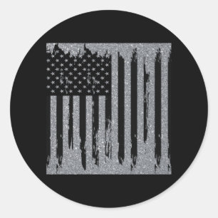 Abstracte Amerikaanse vlag Ronde Sticker