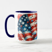 Abstracte Amerikaanse vlag rood, wit en blauw Mok (Links)