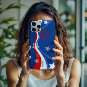 Abstracte Amerikaanse vlag Stars en Stripes iPhone 16 Pro Hoesje