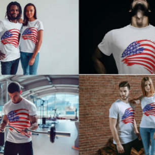 abstracte amerikaanse vlag t-shirt