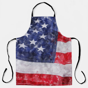 Abstracte Amerikaanse vlag, Waterverf stijl. Schort