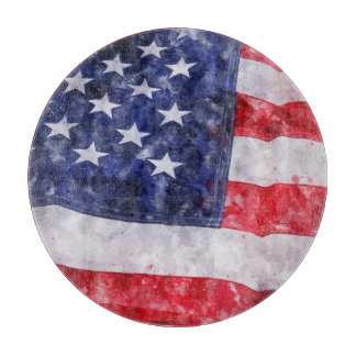 Abstracte Amerikaanse vlag, Waterverf stijl. Snijplank