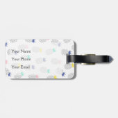 Abstracte anananassen | Monogram Bagagelabel (Achterkant horizontaal)