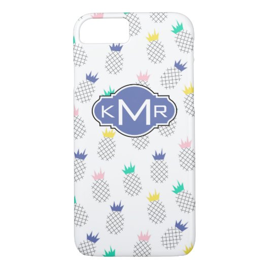 Abstracte anananassen | Monogram Case-Mate iPhone Case (Achterkant)