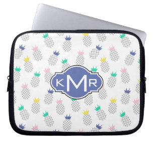 Abstracte anananassen Monogram Laptop Sleeve