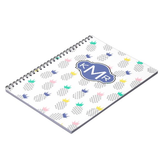 Abstracte anananassen | Monogram Notitieboek (Linkerzijde)