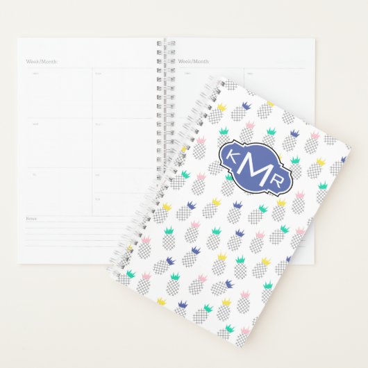Abstracte anananassen | Monogram Planner (Display)