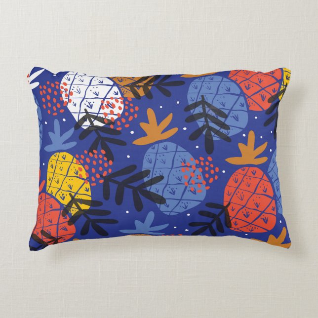 Abstracte ananassen bladeren  patroon accent kussen (Voorkant)
