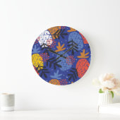 Abstracte ananassen bladeren  patroon grote klok (Huis)