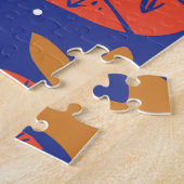 Abstracte ananassen bladeren patroon legpuzzel (Zijkant)