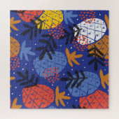 Abstracte ananassen bladeren patroon legpuzzel (Horizontaal)