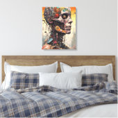 Abstracte Anatomische Cyborg Canvas Print (Insitu (Slaapkamer))