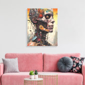 Abstracte Anatomische Cyborg Canvas Print (Insitu (Woonkamer))