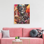 Abstracte Anatomische Cyborg Canvas Print (Insitu (Woonkamer))
