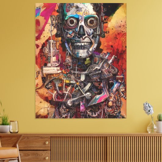 Abstracte Anatomische Cyborg Canvas Print (Insitu (Woonkamer))