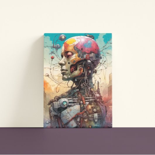 Abstracte Anatomische Cyborg Canvas Print