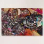 Abstracte anatomische cyborg legpuzzel (Horizontaal)