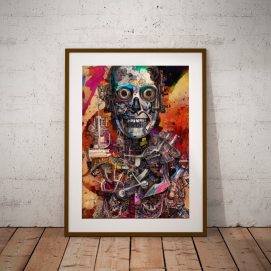 Abstracte anatomische cyborg poster