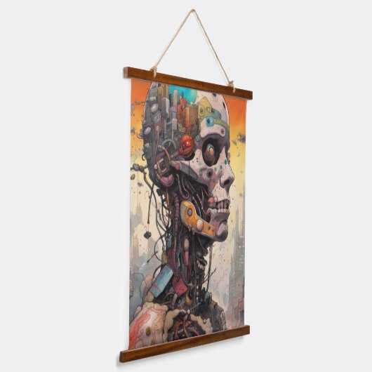 Abstracte Anatomische Cyborg Wandtapijt Hangend Wandkleed (Gebogen)