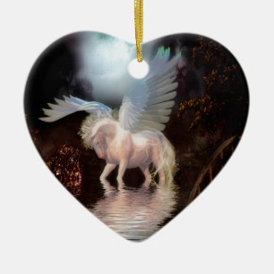 Abstracte Angel White Horse Keramisch Ornament