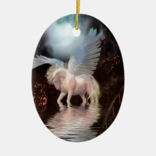 Abstracte Angel White Horse Keramisch Ornament (Voorkant)