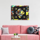 Abstracte anjers (dromen) - 20 x 16 canvas afdruk (Insitu (Woonkamer))