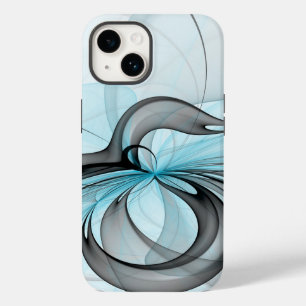 Abstracte Anthracietgrijs Blauw Moderne Fractale K Case-Mate iPhone 14 Hoesje