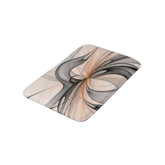 Abstracte Anthracite Gray Sienna Modern Fractal Ar Badmat (Gekanteld)