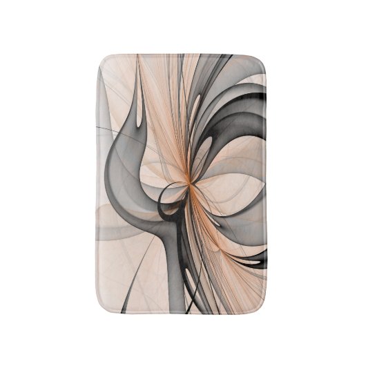 Abstracte Anthracite Gray Sienna Modern Fractal Ar Badmat (Voorkant Verticaal)
