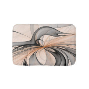 Abstracte Anthracite Gray Sienna Modern Fractal Ar Badmat
