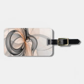 Abstracte Anthracite Gray Sienna Modern Fractal Ar Bagagelabel (Voorkant horizontaal)