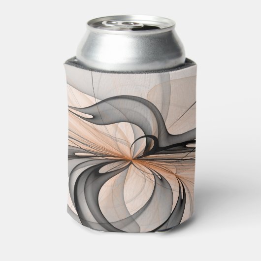 Abstracte Anthracite Gray Sienna Modern Fractal Ar Blikjeskoeler (Blikje Achterkant)