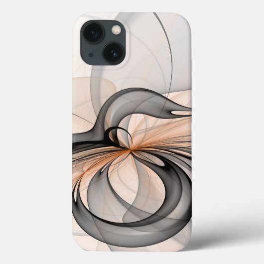 Abstracte Anthracite Gray Sienna Modern Fractal Ar Case-Mate iPhone Case (Achterkant)