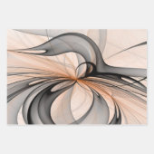 Abstracte Anthracite Gray Sienna Modern Fractal Ar Inpakpapier Vel (Voorkant 3)