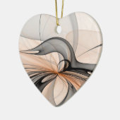 Abstracte Anthracite Gray Sienna Modern Fractal Ar Keramisch Ornament (Links)