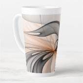 Abstracte Anthracite Gray Sienna Modern Fractal Ar Latte Mok (Linkerhoek)