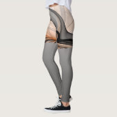 Abstracte Anthracite Gray Sienna Modern Fractal Ar Leggings (Links)