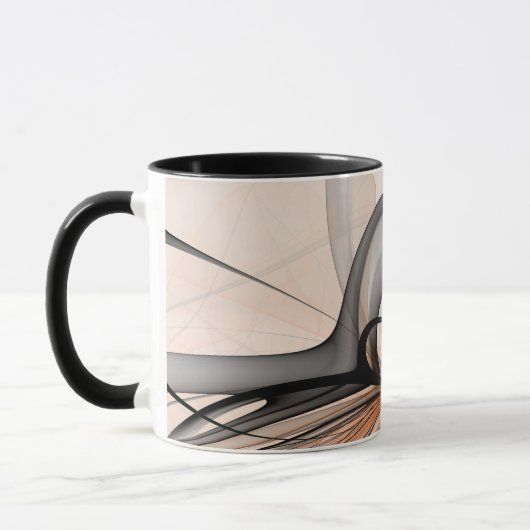 Abstracte Anthracite Gray Sienna Modern Fractal Ar Mok (Links)