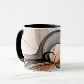 Abstracte Anthracite Gray Sienna Modern Fractal Ar Mok (Voorkant links)
