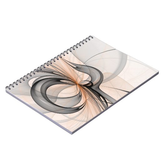 Abstracte Anthracite Gray Sienna Modern Fractal Ar Notitieboek (Linkerzijde)