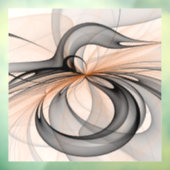 Abstracte Anthracite Gray Sienna Modern Fractal Ar Raamsticker (Vel 3)