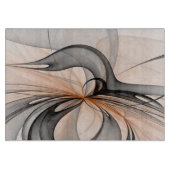 Abstracte Anthracite Gray Sienna Modern Fractal Ar Snijplank (Voorkant)