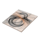 Abstracte Anthracite Gray Sienna Modern Fractal Ar Tegeltje (Zijkant)