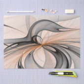 Abstracte Anthracite Gray Sienna Modern Fractal Ar Tissuepapier (Craft)