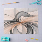 Abstracte Anthracite Gray Sienna Modern Fractal Ar Tissuepapier (Craft)