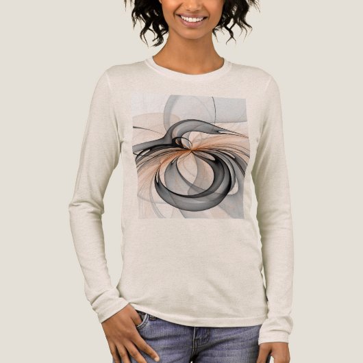 Abstracte Anthracite Gray Sienna Modern Fractal Ar Tri-Blend Shirt (Voorkant)